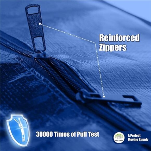 4 Pack Heavy Duty Extra Large Moving Bags with Backpack Straps - Strong Handles - Picture 4 of 8